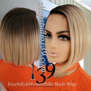 Honey blonde HD lace front wig with side part